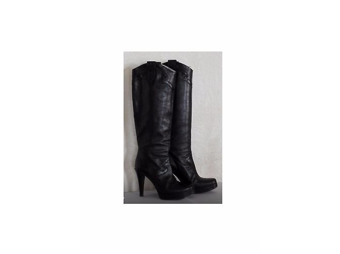 Autre Marque FREELANCE Lederstiefel in Schwarz mit Eidechsenleder - Ansicht 2