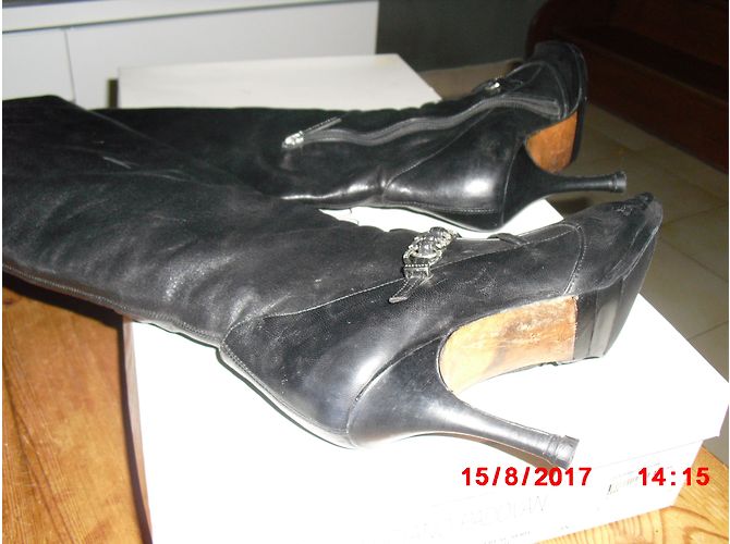 Botas Luciano Padovan de piel negra 38 Negro - vista 4
