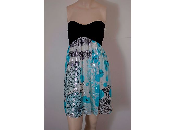 Abito Diane Von Furstenberg Asti in seta nero e blu Multicolore - vista 3