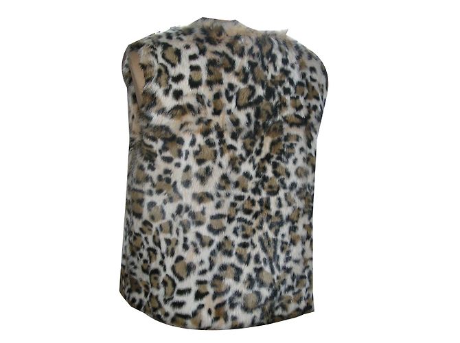Chaqueta sin mangas Stella Forest de piel de conejo estampado leopardo 42 Estampado de leopardo - vista 2