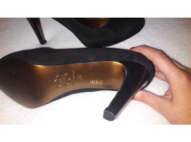 Décolleté Ann Tuil in pelle di cervo nera 38 Nero - vista 5