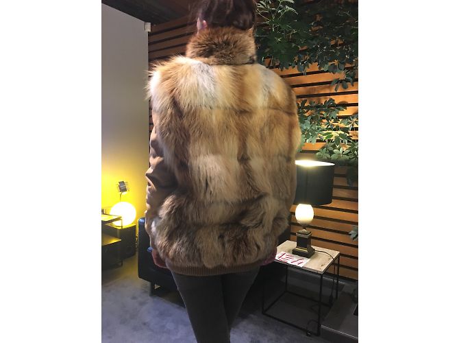 Abrigo Bel Air Caramel con Cuello de Zorro y Mangas de Piel de Camello Caramelo - vista 5