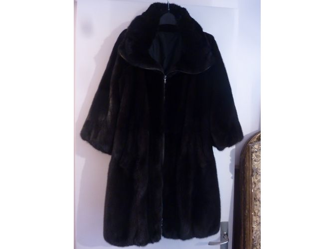 Abrigo de visón marrón oscuro Sprung Frères - vista 4