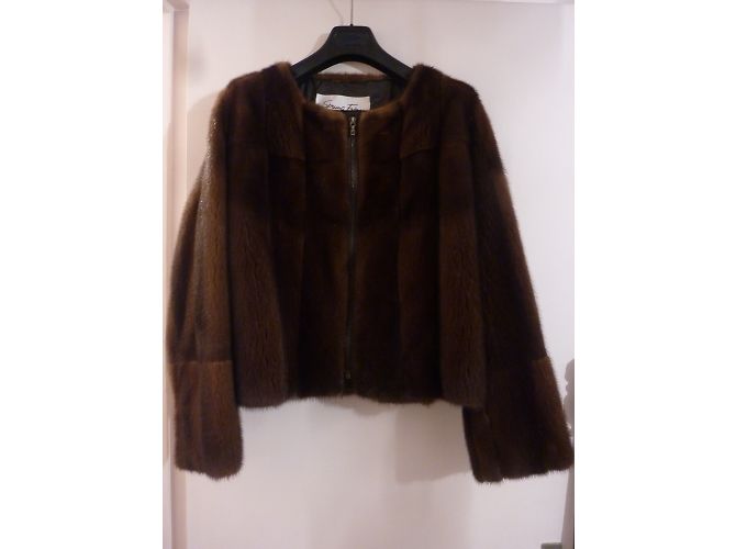 Sprung Frères Nerzjacke Dunkelbraun - Ansicht 3