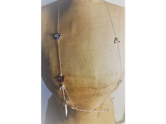 Collana lunga Calvin Klein in acciaio con cuori Argento - vista 4
