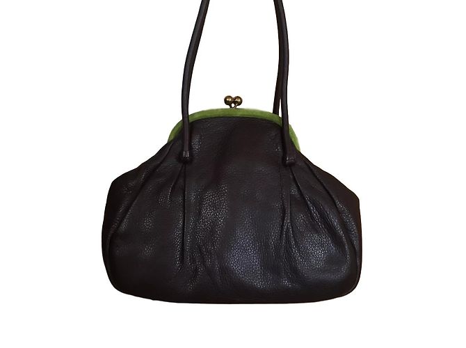 Miu Miu Prince Double B Handtasche Lammleder Olivgrün Dunkelbraun - Ansicht 2