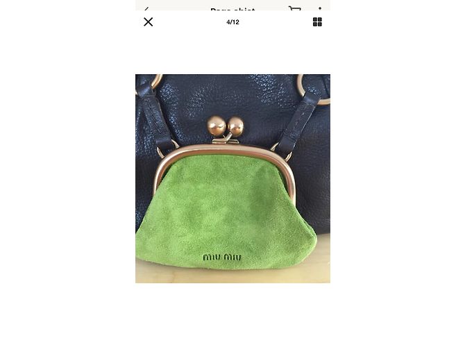 Miu Miu Prince Double B Handtasche Lammleder Olivgrün Dunkelbraun - Ansicht 3
