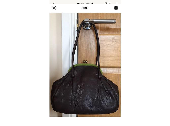 Miu Miu Prince Double B Handtasche Lammleder Olivgrün Dunkelbraun - Ansicht 7