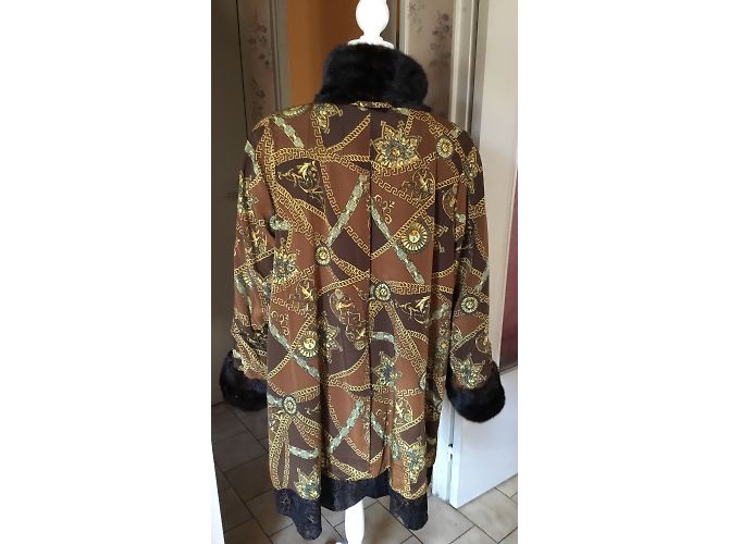 Autre Marque Abrigo GERNER de visón y terciopelo Ebony Ébano - vista 8