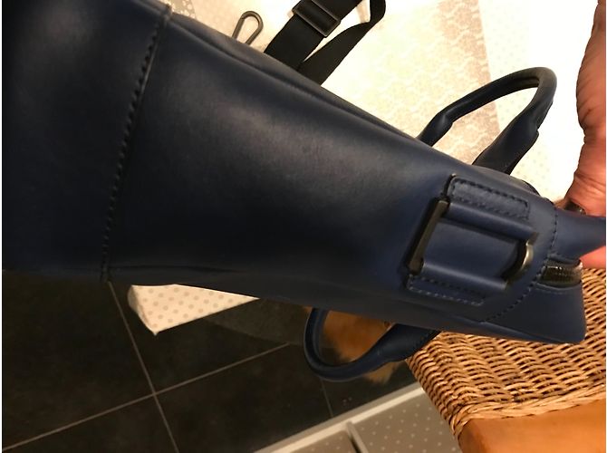 Borsa Le Tanneur in pelle blu reale - vista 3
