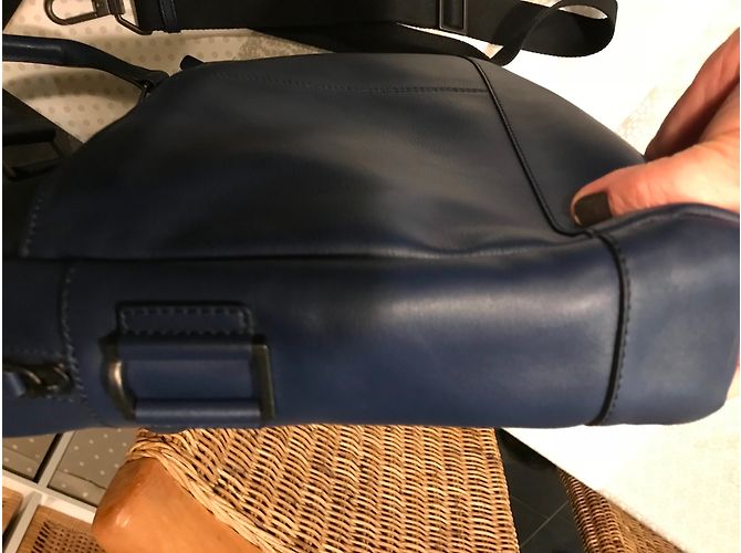 Borsa Le Tanneur in pelle blu reale - vista 6
