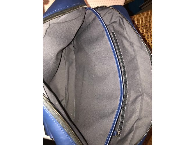 Borsa Le Tanneur in pelle blu reale - vista 7