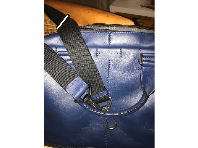 Borsa Le Tanneur in pelle blu reale - vista 8