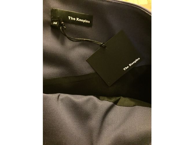 Gonna The Kooples in lana e lino blu navy Taglia 36 - vista 4
