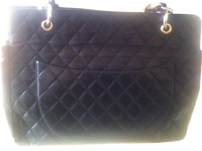 Chanel Large Shopping Bag Nera in Pelle Nero - vista 2