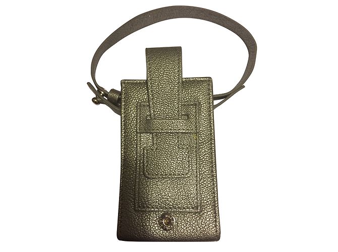 Chanel Mini Pochette in Pelle Argentata Argento - vista 2