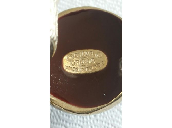 Anello Chanel Trifoglio Smalto Borgogna Oro Champagne Bordò - vista 4