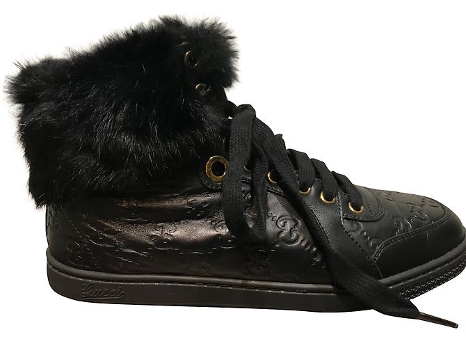 Sneakers alte Gucci CODA in pelle nera Nero - vista 2