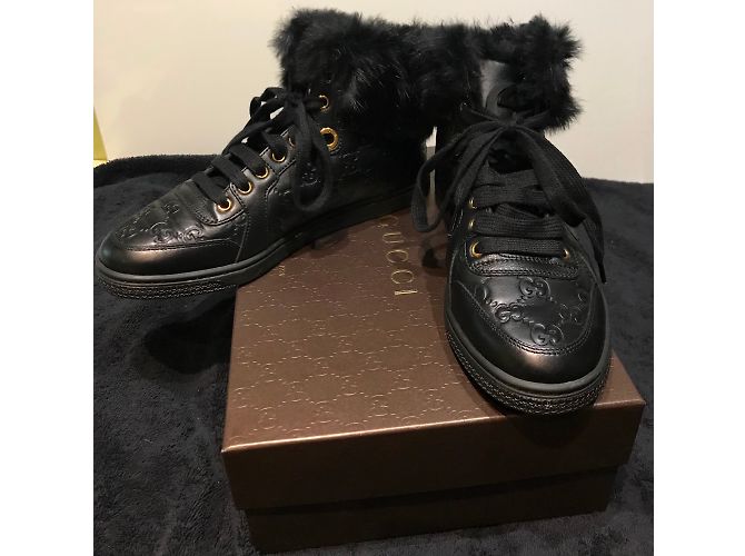 Sneakers alte Gucci CODA in pelle nera Nero - vista 4