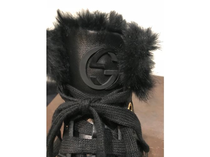 Sneakers alte Gucci CODA in pelle nera Nero - vista 7