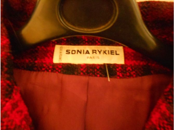 Sonia Rykiel Jacke aus roter Wolle mit Schottenmuster - Ansicht 3