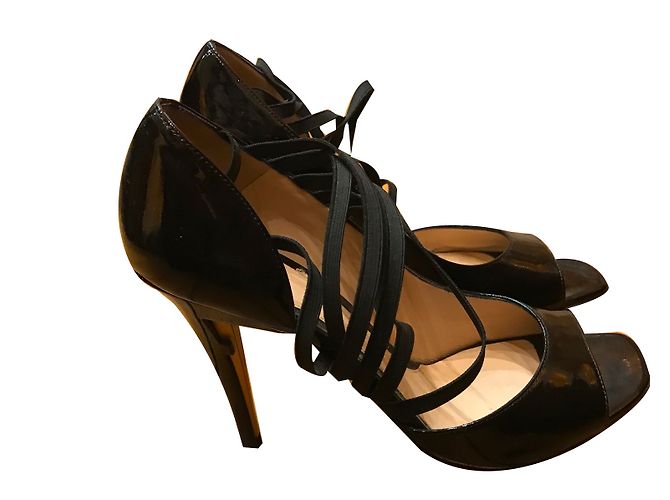 Décolleté Fendi in vernice nera 38 Nero - vista 2