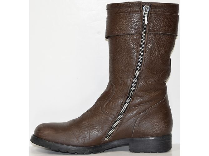 Pom d'Api Lederstiefel Biker Stil braun - Ansicht 3