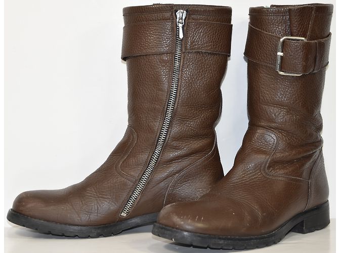 Pom d'Api Lederstiefel Biker Stil braun - Ansicht 4