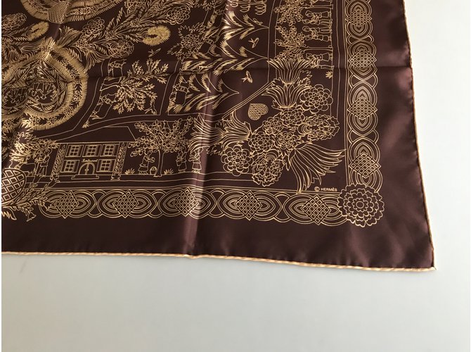 Hermès Seidenschal Braun - Ansicht 5
