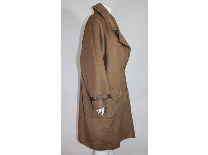 Abrigo Oversize Kenzo Taupe Cachemira y Lana 38FR Gris pardo - vista 4