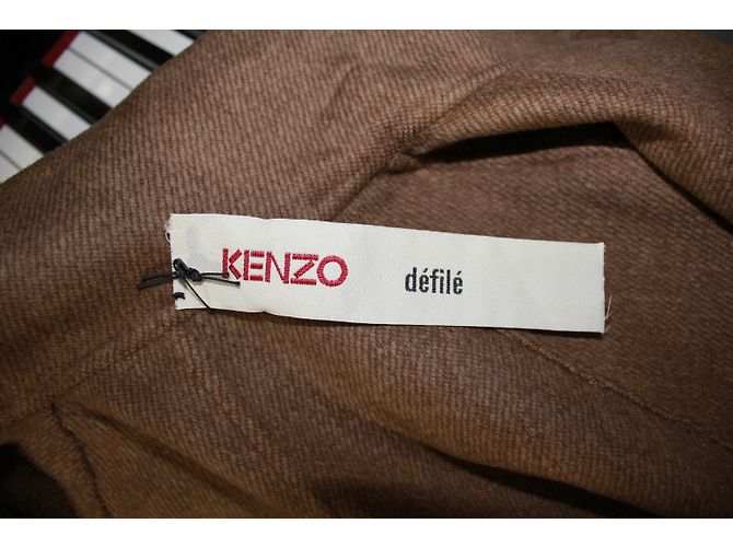 Abrigo Oversize Kenzo Taupe Cachemira y Lana 38FR Gris pardo - vista 7