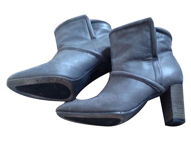 Botines de piel gris Comptoir Des Cotonniers 39 - vista 2