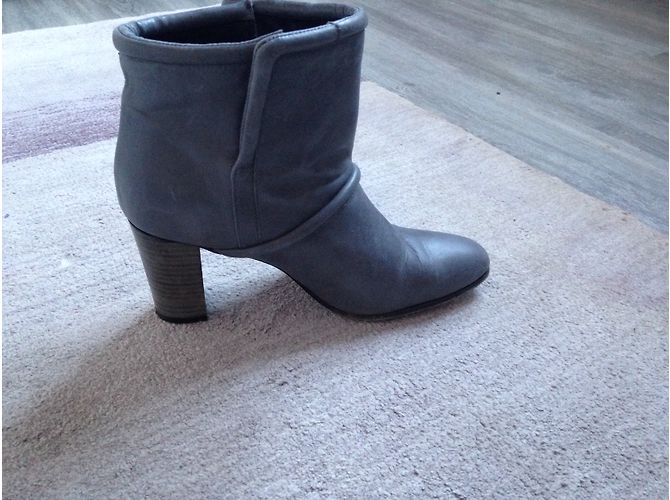 Botines de piel gris Comptoir Des Cotonniers 39 - vista 3