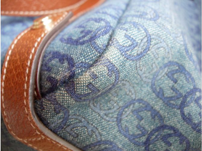 Borsa a mano Gucci GG blu in tessuto - vista 11