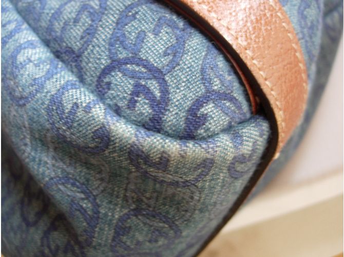 Borsa a mano Gucci GG blu in tessuto - vista 12