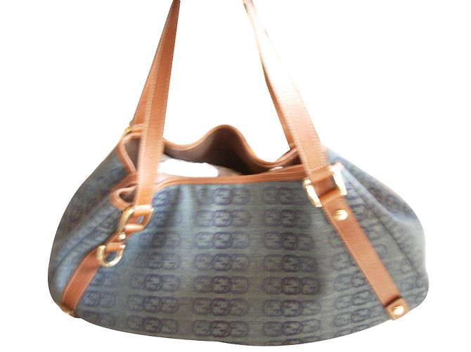 Borsa a mano Gucci GG blu in tessuto - vista 2