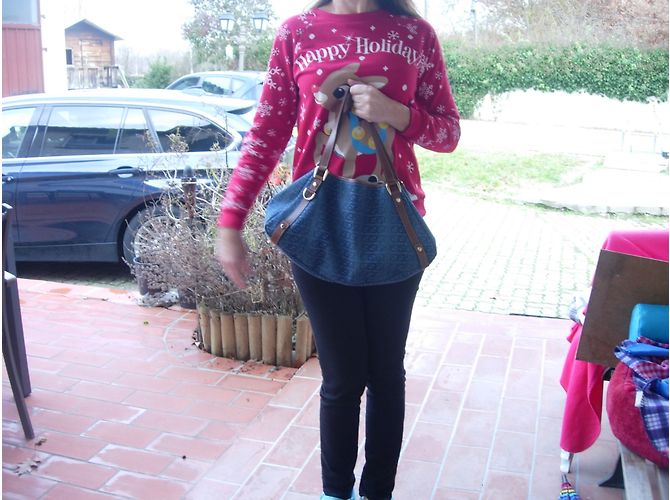 Borsa a mano Gucci GG blu in tessuto - vista 4