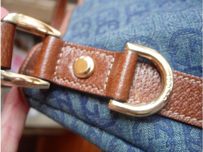 Borsa a mano Gucci GG blu in tessuto - vista 5