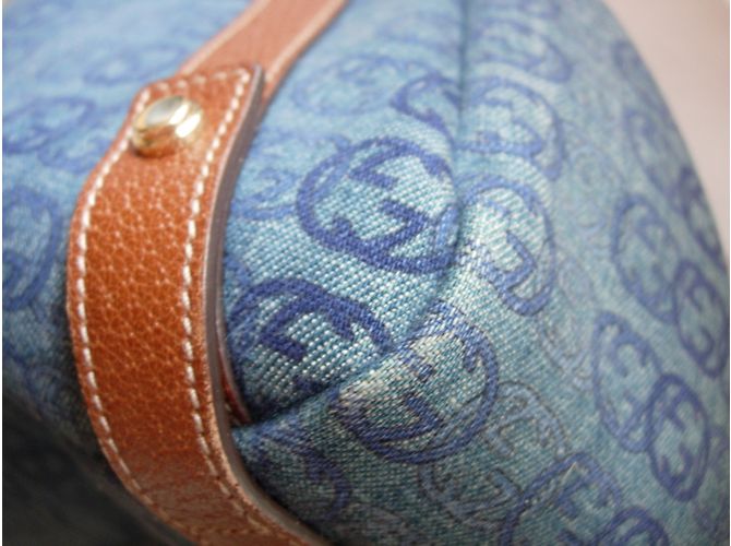Borsa a mano Gucci GG blu in tessuto - vista 9