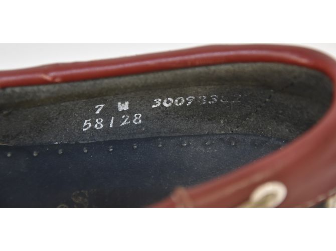 Scarpe da barca Sebago Docksides in pelle blu bianco rosso - vista 9