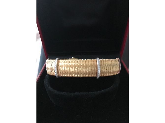 Bracciale intrecciato in oro giallo e diamanti Roberto Coin D'oro - vista 10