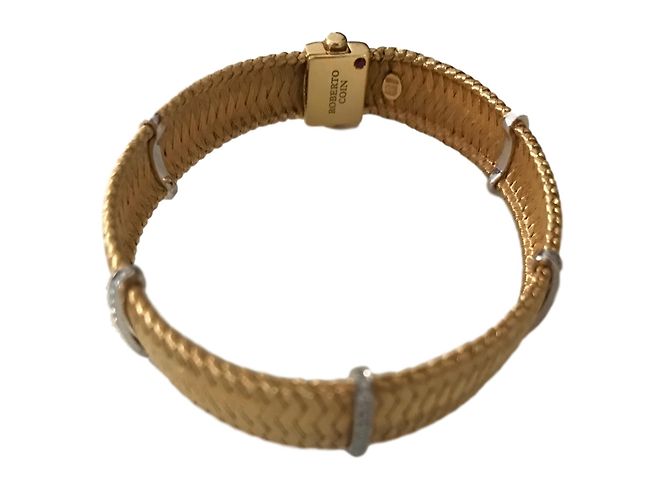 Bracciale intrecciato in oro giallo e diamanti Roberto Coin D'oro - vista 2