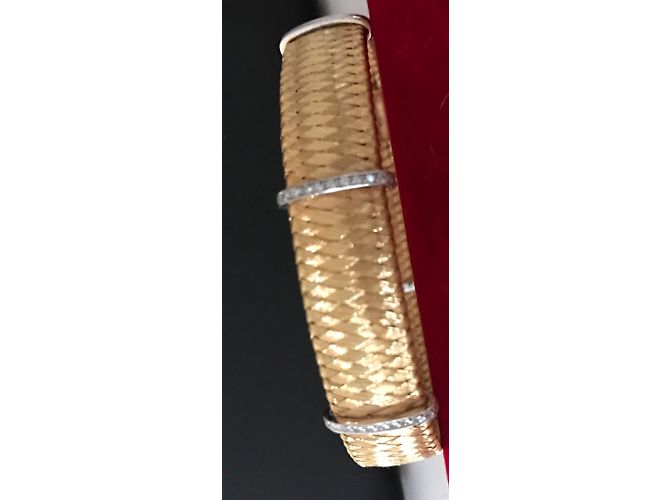 Bracciale intrecciato in oro giallo e diamanti Roberto Coin D'oro - vista 6