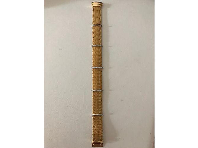 Bracciale intrecciato in oro giallo e diamanti Roberto Coin D'oro - vista 8