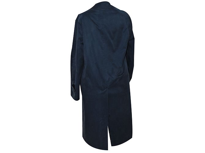Gabardina Burberry de algodón azul marino corte trapecio - vista 2