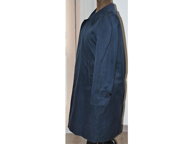 Gabardina Burberry de algodón azul marino corte trapecio - vista 5