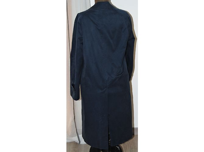 Gabardina Burberry de algodón azul marino corte trapecio - vista 6