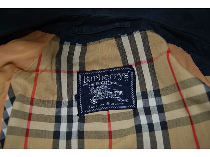 Gabardina Burberry de algodón azul marino corte trapecio - vista 7