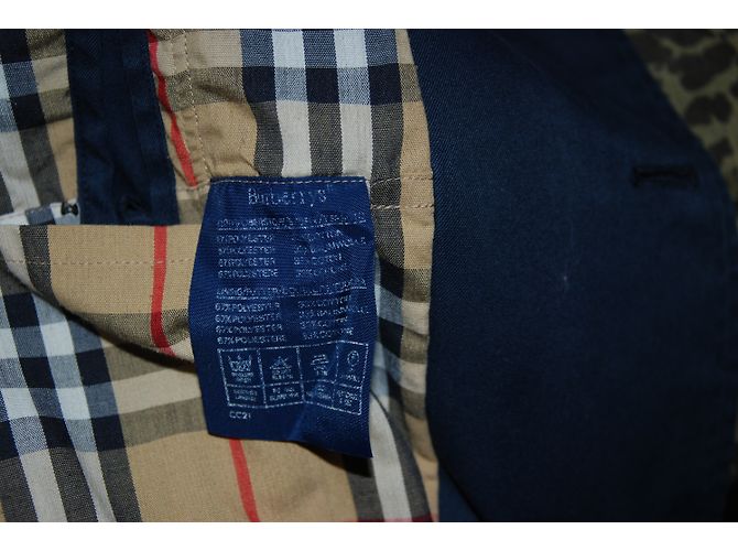 Gabardina Burberry de algodón azul marino corte trapecio - vista 8
