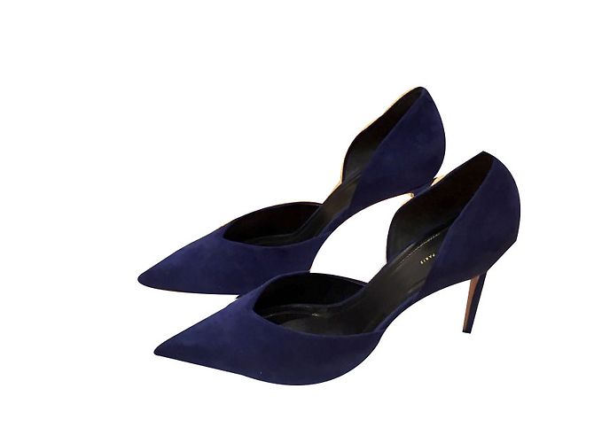 Décolleté Céline Blu Navy Pelle di Cervo 37FR - vista 2